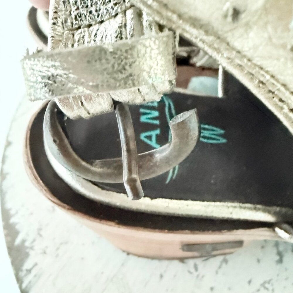 Lane Robin Slingback Mule Gold Cowboy Boots Womens Cowgirl Western Ankle Sz 8.5 - Picture 3 of 13